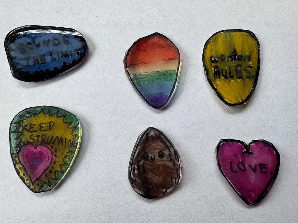 Photo of a similar item: Fender 351 Celluloid Guitar Picks, Medley, 12 Pack